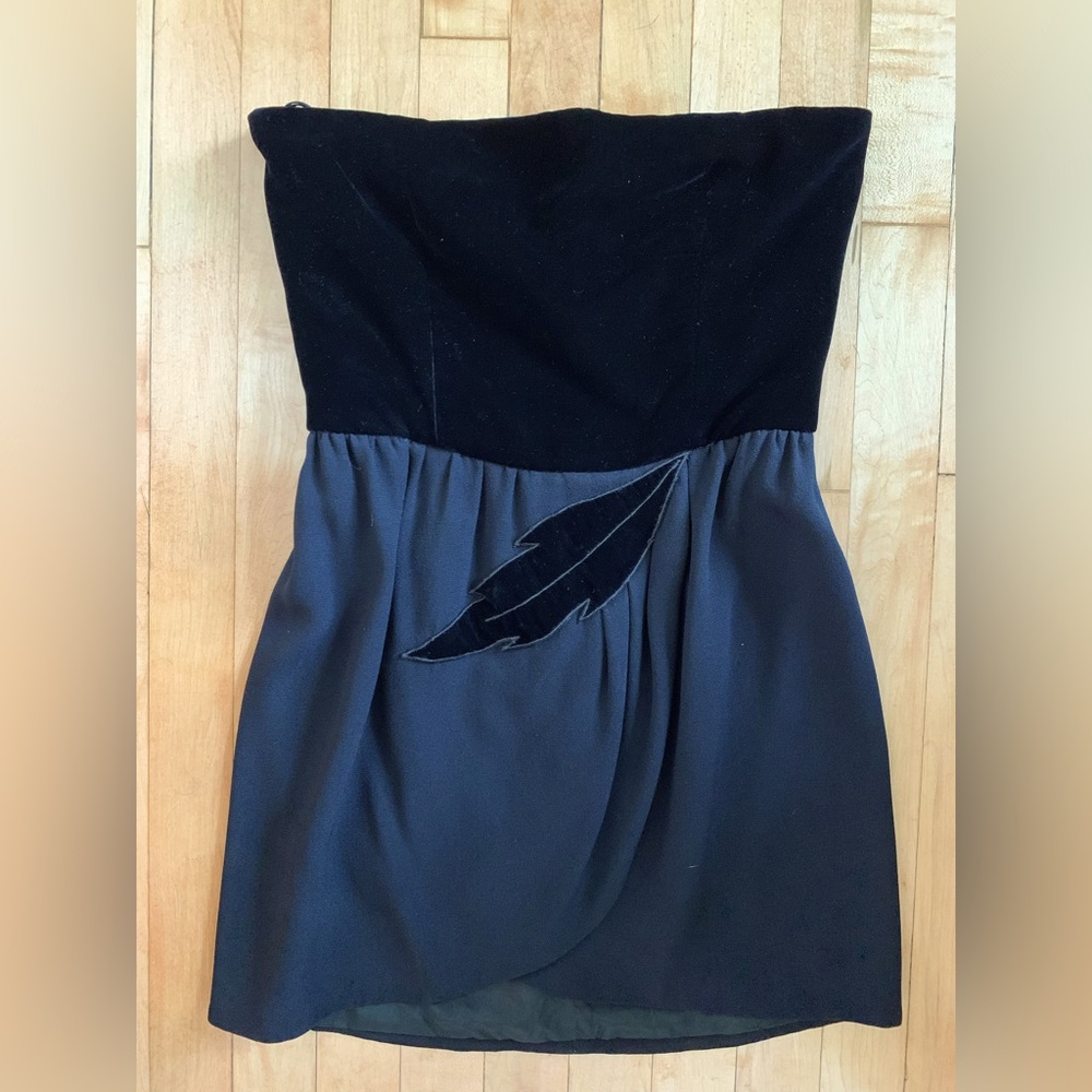 Vintage Valentino Black Velvet Mini Dress, size XS/S